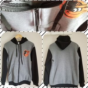 MLB Orioles home day Zip Up Hoodie black and gray